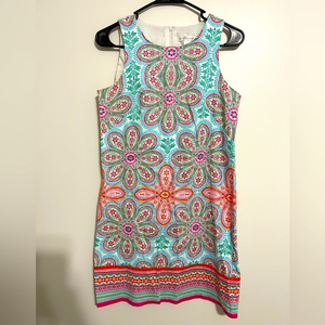 London Times Floral Tile Shift Dress |‎ Size 4